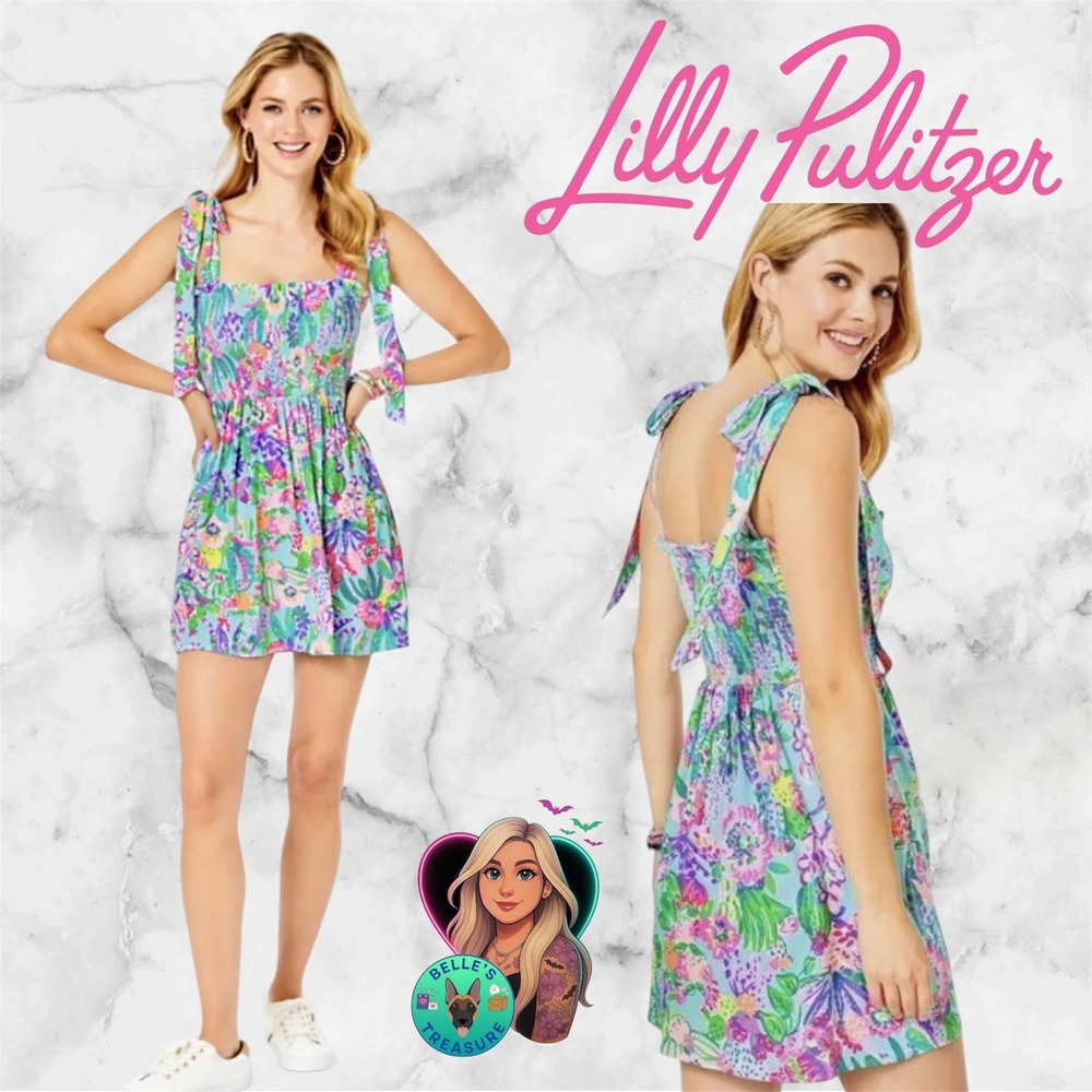 Lilly Pulitzer Women's Large Rivera Romper Multi Me and My Zesty Shorts Dress